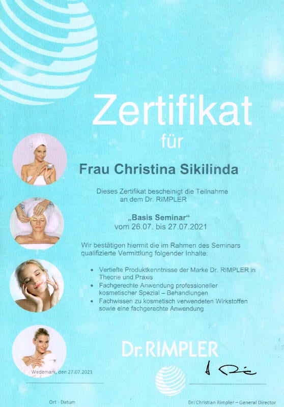 Zertifikat Dr. Rimpler